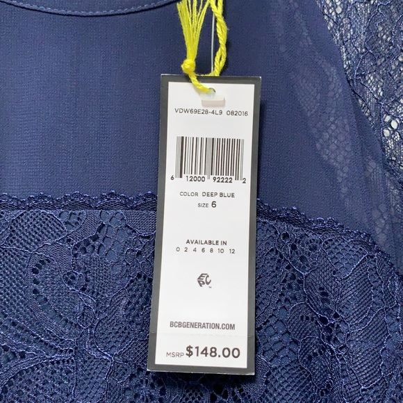 BcbGeneration Lace Front Cocktail Dress w/pleats 6 - Picture 9 of 9